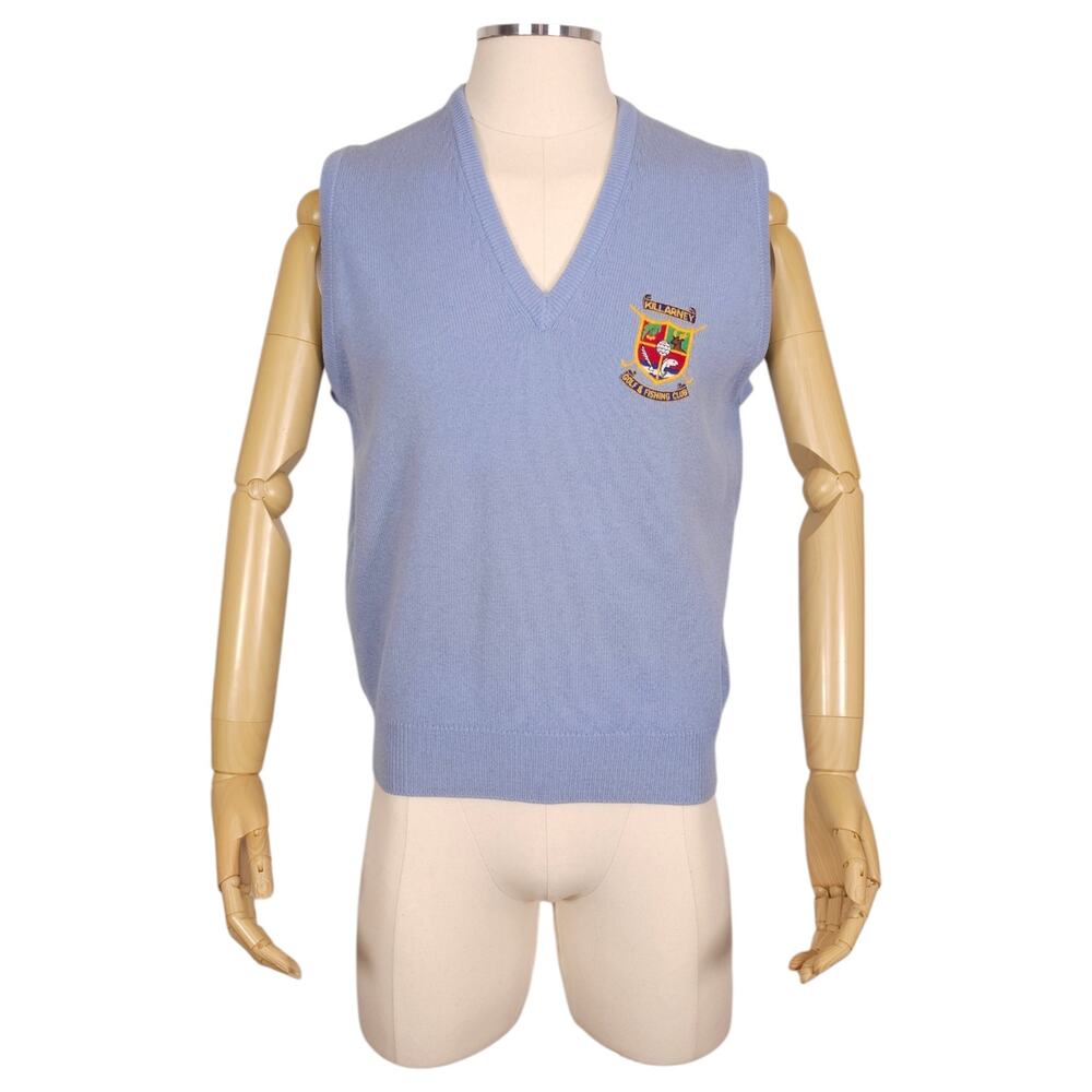 Vintage Pringle of Scotland Killarney Golf & Fishing Club Vest Blue